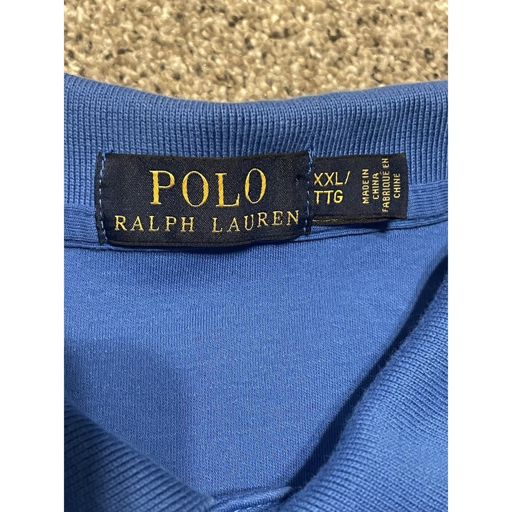 Polo Ralph Lauren Polo Men's XXL Blue Short Sleeve‎ Preppy Cotton Pony Logo - Picture 3 of 6